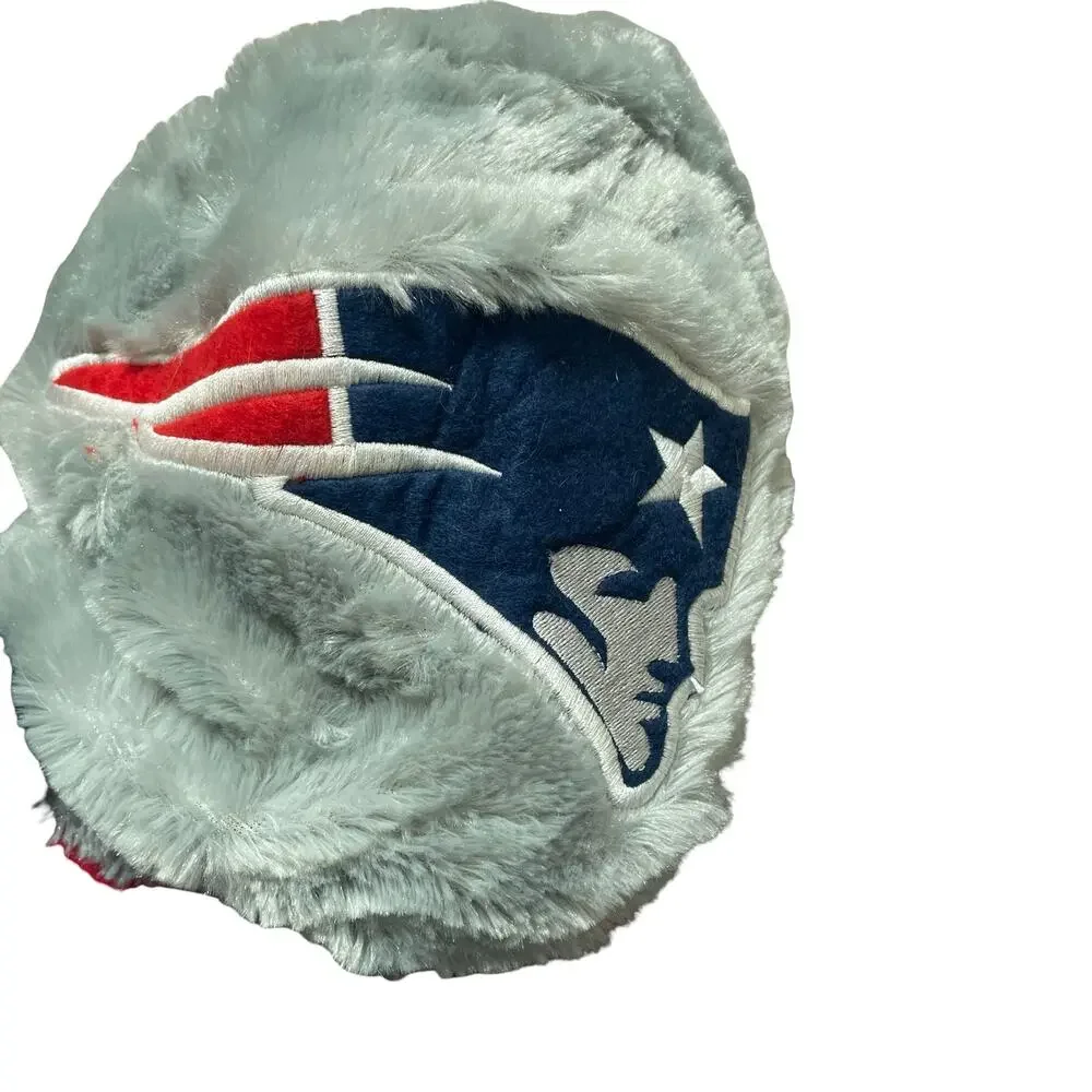 New England Patriots Trapper Hat Forever Collectibles Faux Fur Ushanka Pom